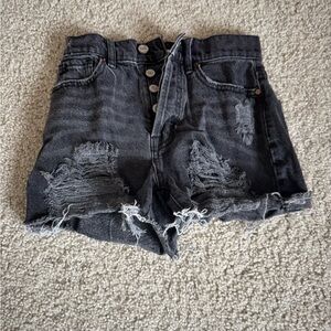 Pacsun Distressed Black Denim Shorts